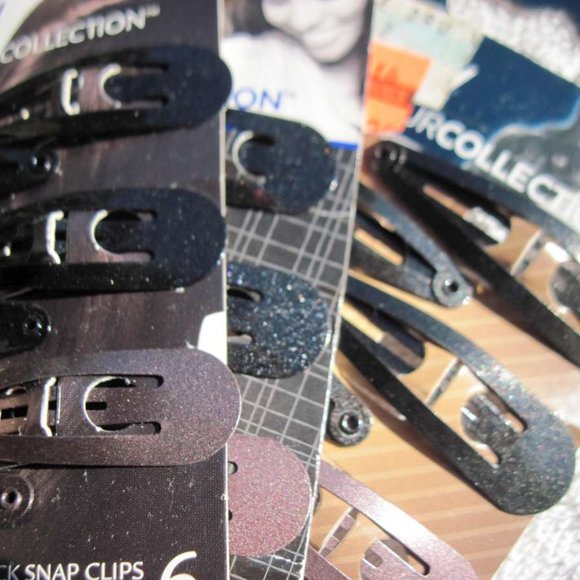 6 Goody Colour Collection Glittery Painted Metal Snap Hair Clips Blonde Brunette - Picture 3 of 16